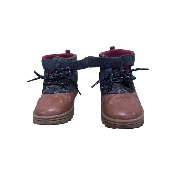 Carters Boots Rugged Lace Up w Strap Closure Textured Knit Upper Size Boy 11 M - Picture 6 of 16